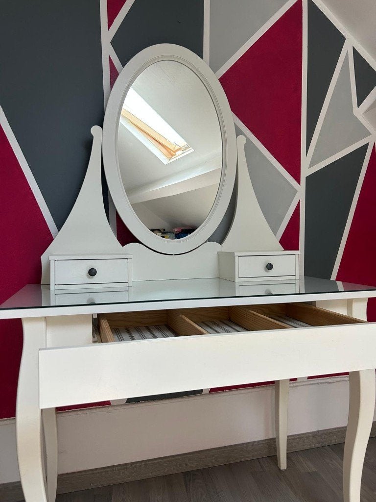 Coiffeuse Ikea, Hemnes, Comme neuf, Verre, 50 à 100 cm