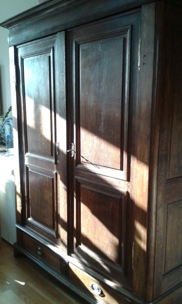 Garde-robe en chêne, Ancien, Avec espace de penderie, 150 à 200 cm, Enlèvement