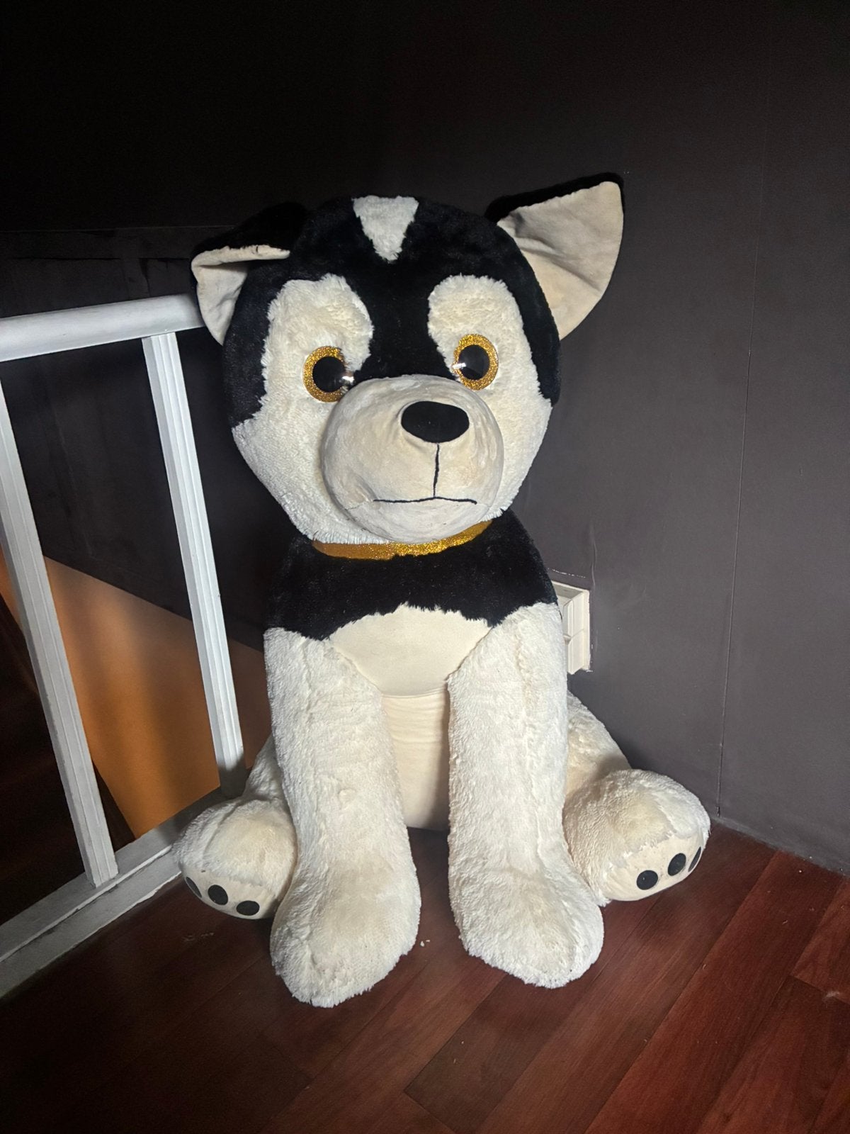 Grote Husky Knuffel XXL – Pluche Kermis Hond, Enlèvement, Comme neuf, Doré, Chien
