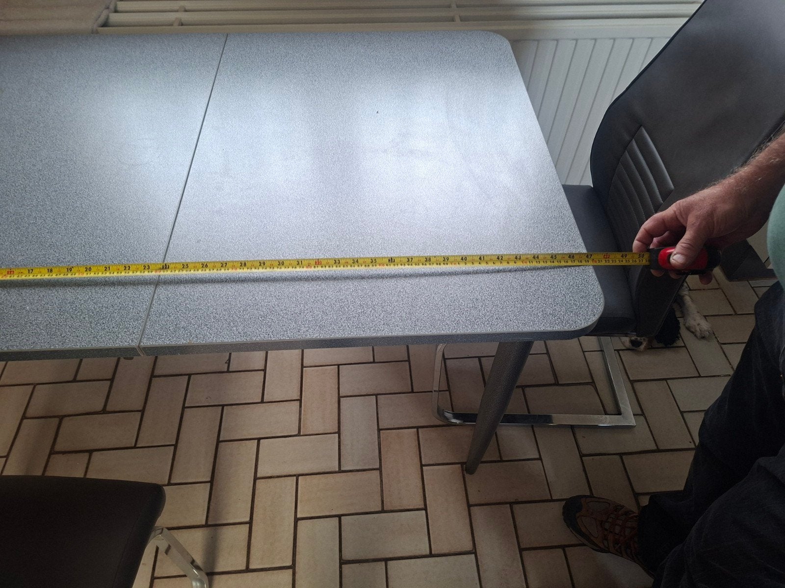 Keukentafel antraciet grijs lengte  1,20 op 80 breedte, Ophalen