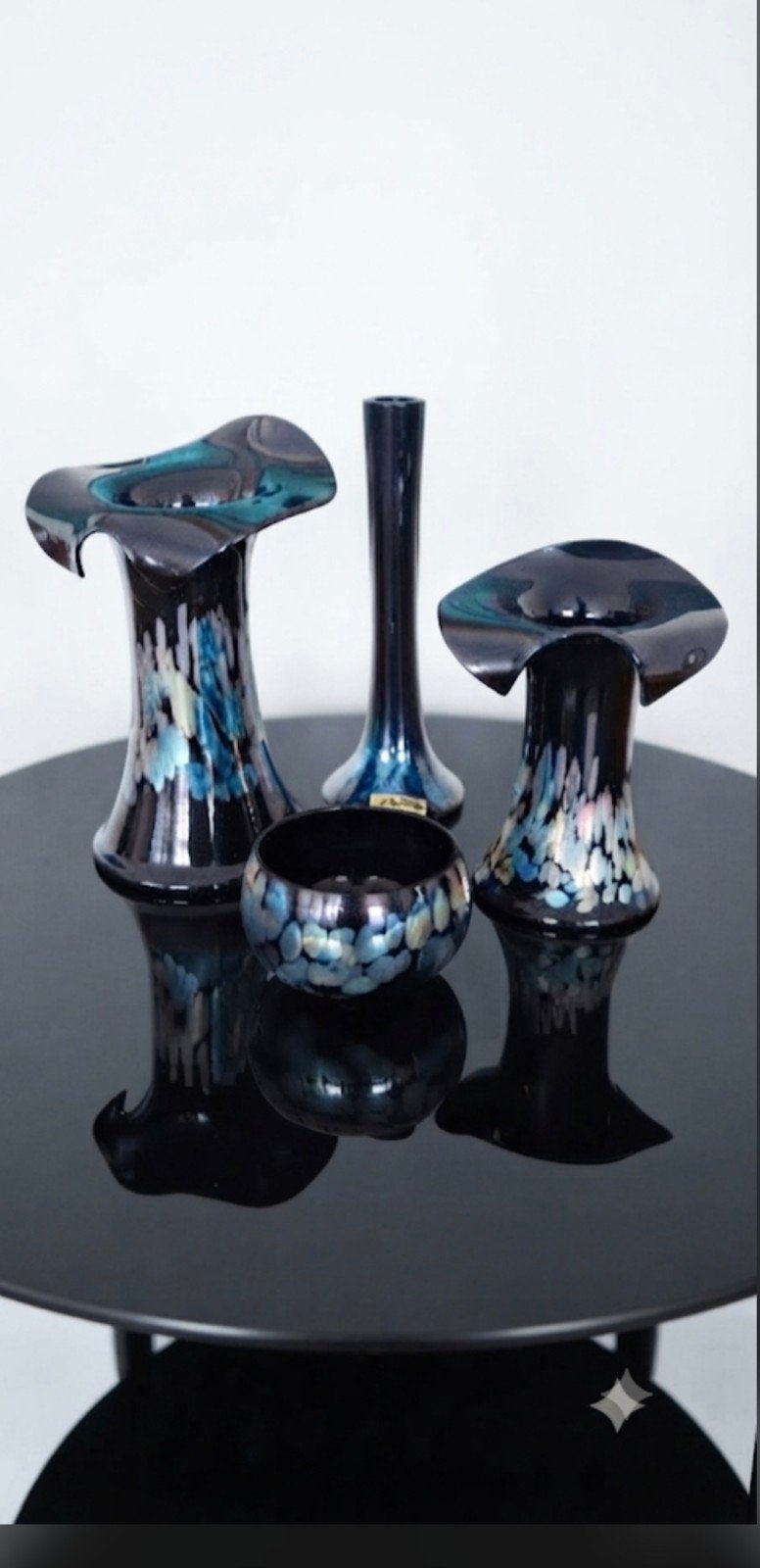 Set 4 Erwin Eisch Mid-Century Modern Studioglas/Murano stijl, Antiek en Kunst, Ophalen of Verzenden