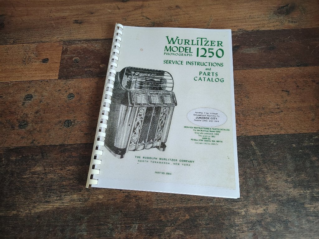 Service Manual: Wurlitzer 1250 (1950) jukebox nieuw !!, Envoi, Wurlitzer