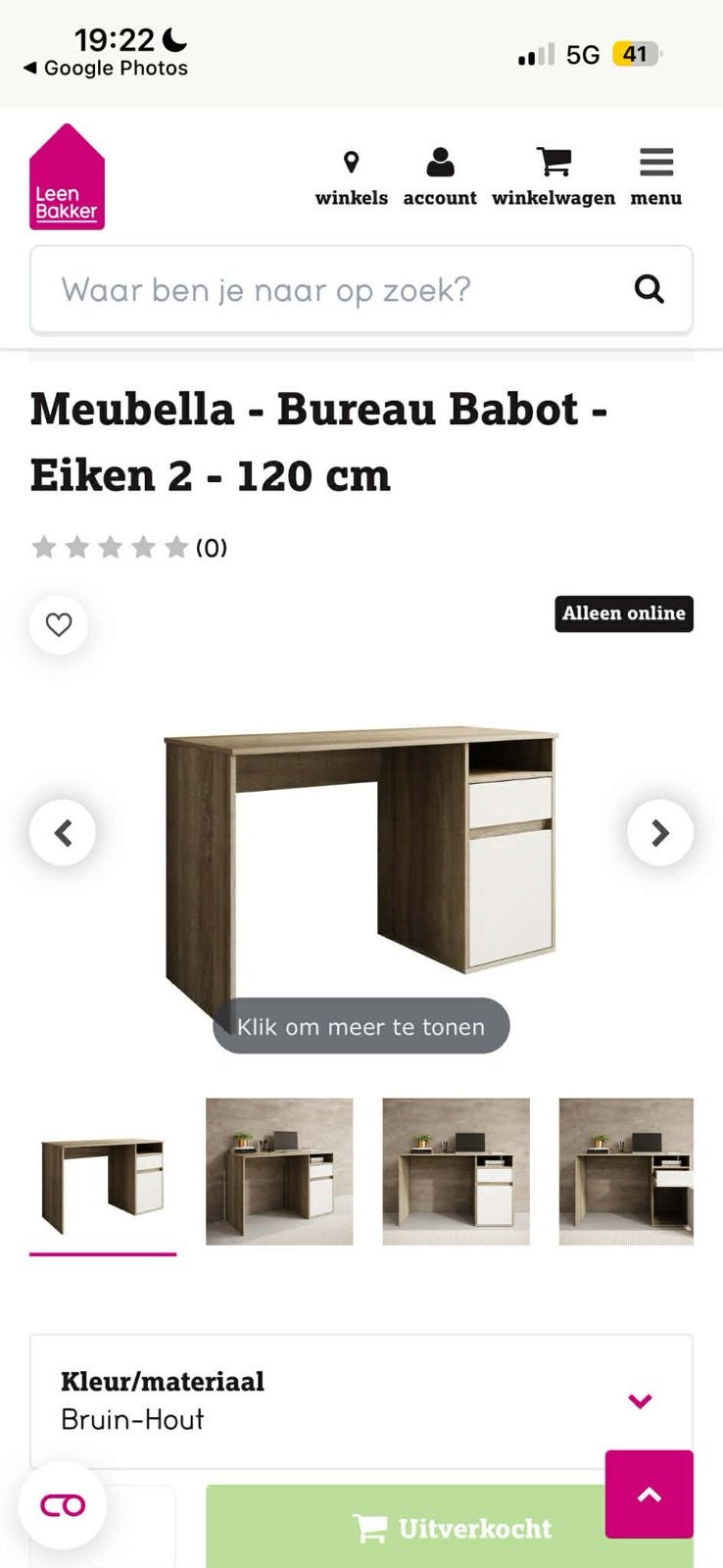 bureau d'étudiant style scandinave (blanc et bois), Enlèvement ou Envoi, Utilisé, Rectangulaire, 100 à 125 cm