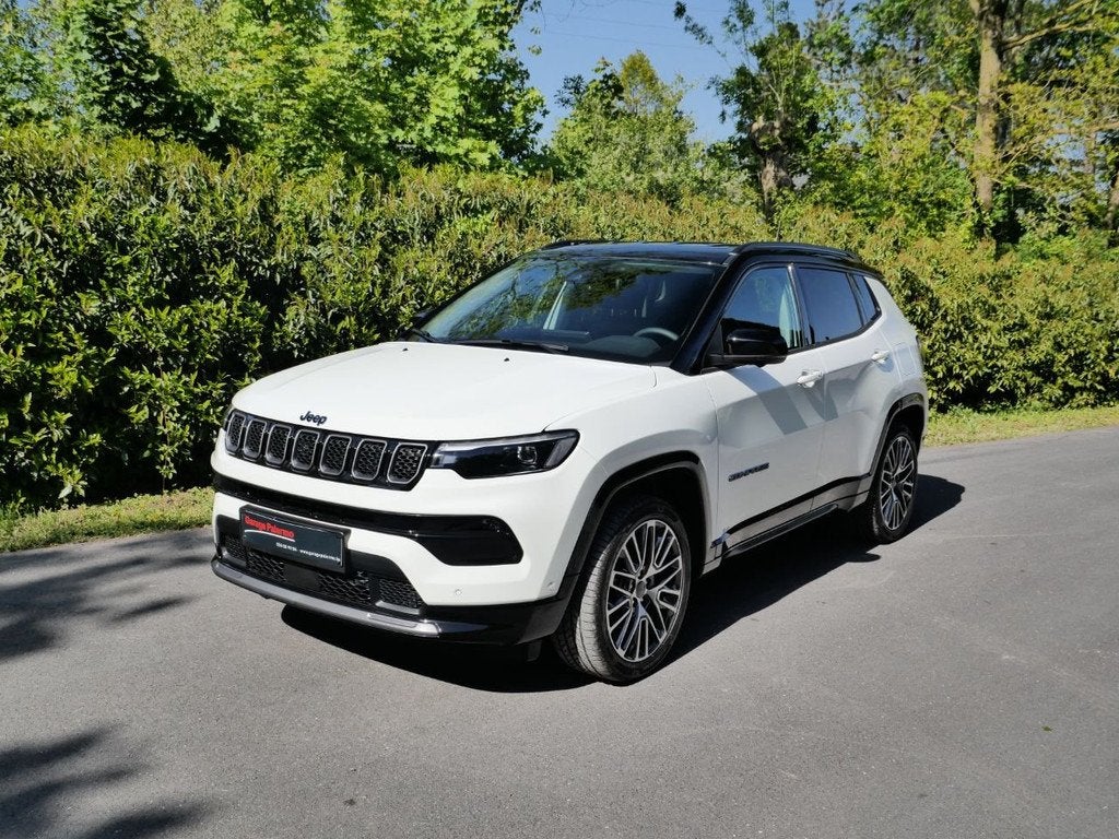 Jeep Compass 4Xe SUMMIT 240PK+GARANTIE TOT 48 STE MAAND, Auto's, Automaat, 4 cilinders, Wit, Bedrijf