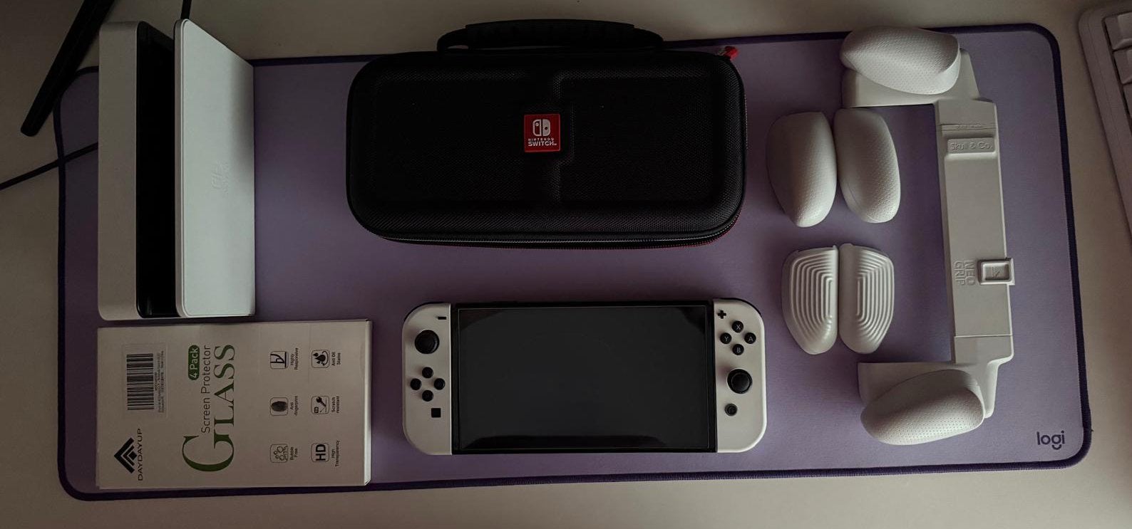 Nintendo Switch OLED + microSD 128GB et accessoires, Ophalen, Zo goed als nieuw, Switch OLED