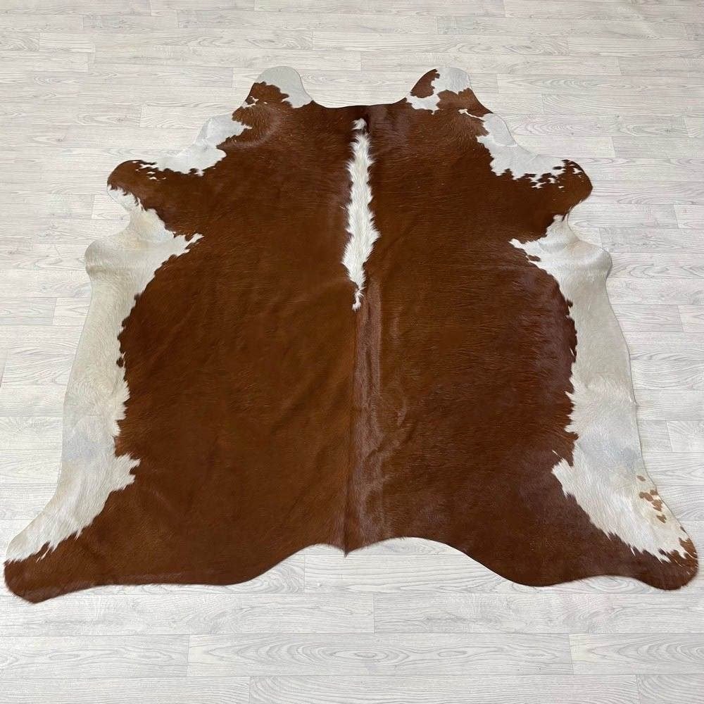 Koeienhuid bruin wit Hereford 190x190cm | Lederstore, Meerkleurig, Wandkleed, Nieuw, Ophalen of Verzenden