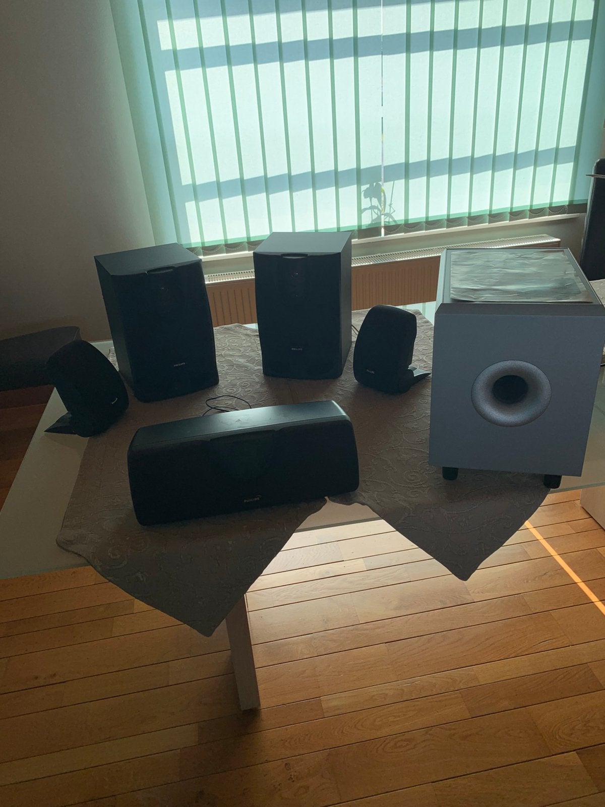 Philips surround sound speaker system + actieve subwoofer, Ophalen, Gebruikt, Philips