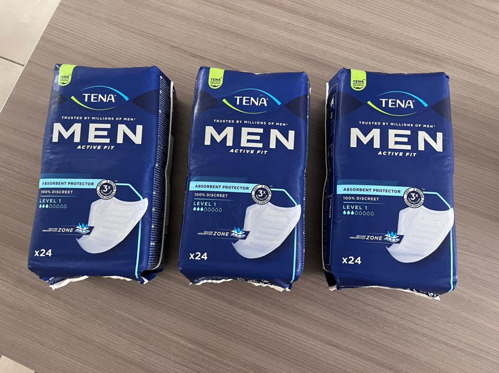 3 pakken tena men active fit ongeopend level 1, Ophalen, Nieuw