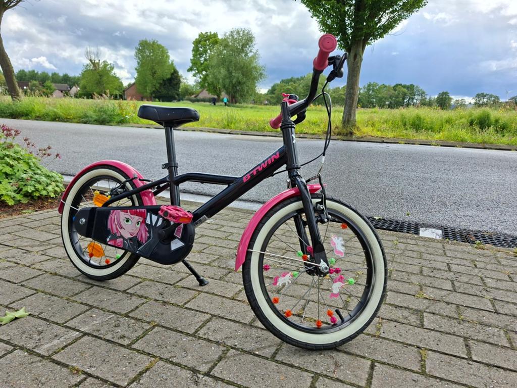 16 inch meisjesfiets van B'twin., Ophalen, Velgrem, Btwin Decathlon, 16 tot 20 inch