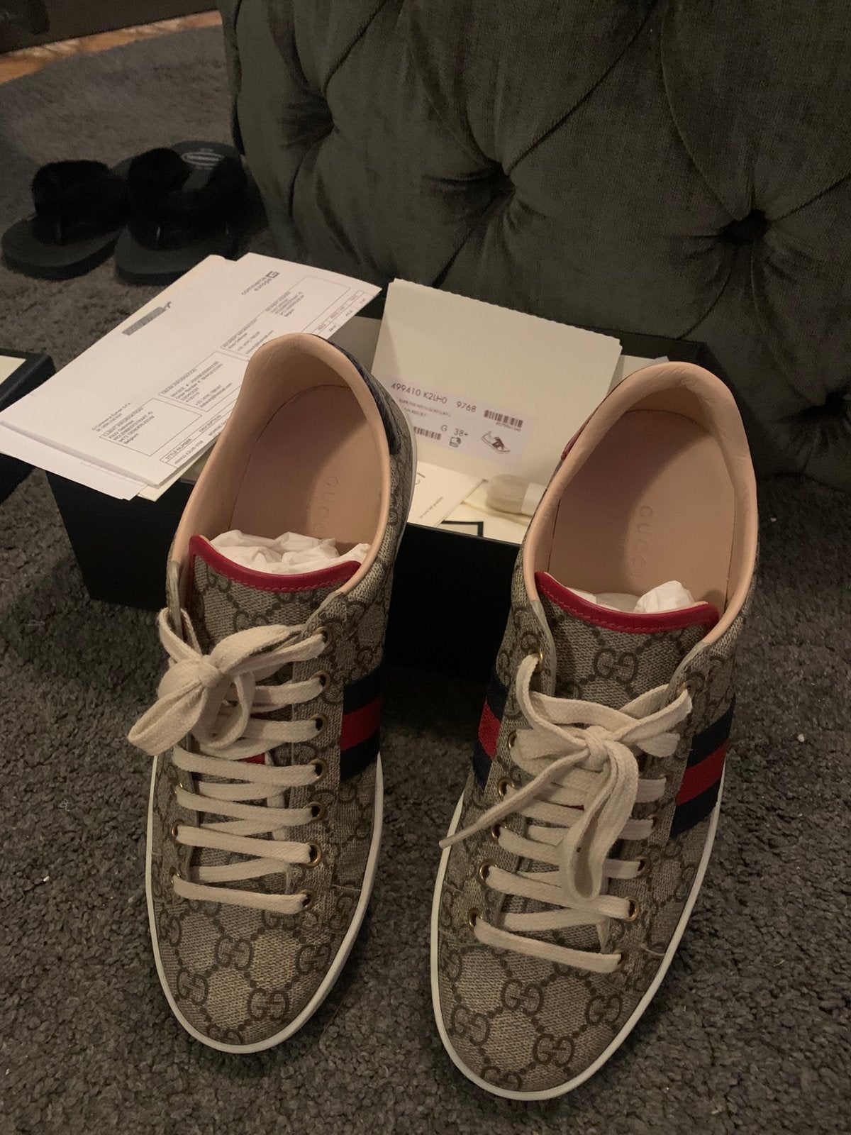 Gucci Ace sneakers NIEUWSTAAT maat 38,5, Ophalen of Verzenden, Zo goed als nieuw, Beige, Sneakers