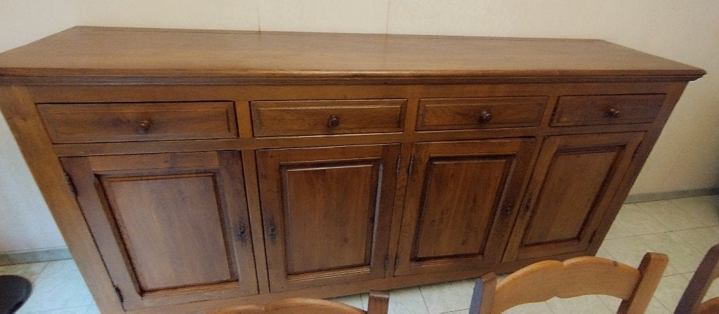 Grand buffet en chêne 4 portes et 4 tiroirs, Avec tiroir(s), Comme neuf, Enlèvement, Chêne