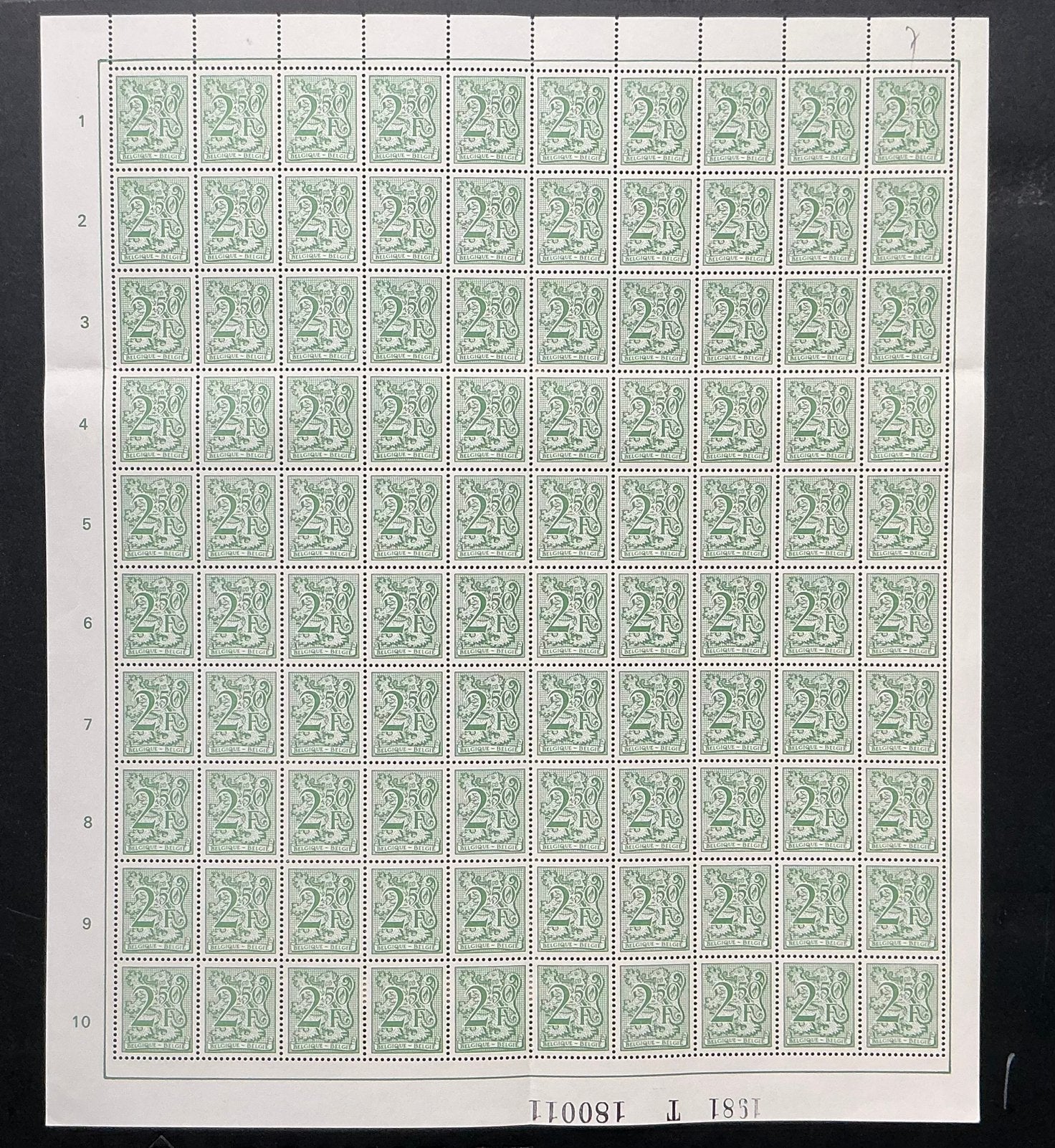 LOT 537. OBP: 2019. Vel. 1981. MNH., Postzegels en Munten, Postzegels | Europa | België, Orginele gom, Ophalen of Verzenden, Postfris