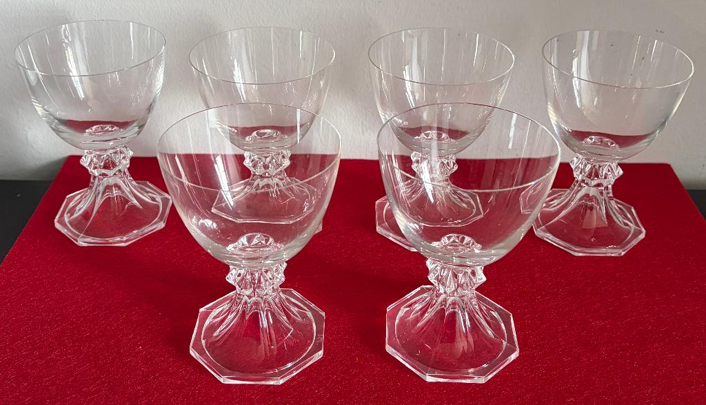 6 Verres en Cristal Signés Val Saint Lambert Modèle Yale, Enlèvement ou Envoi