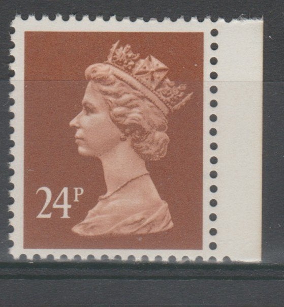 GB 1992 24p lisière phosphorée en châtaignier à droite **, Envoi, Non oblitéré