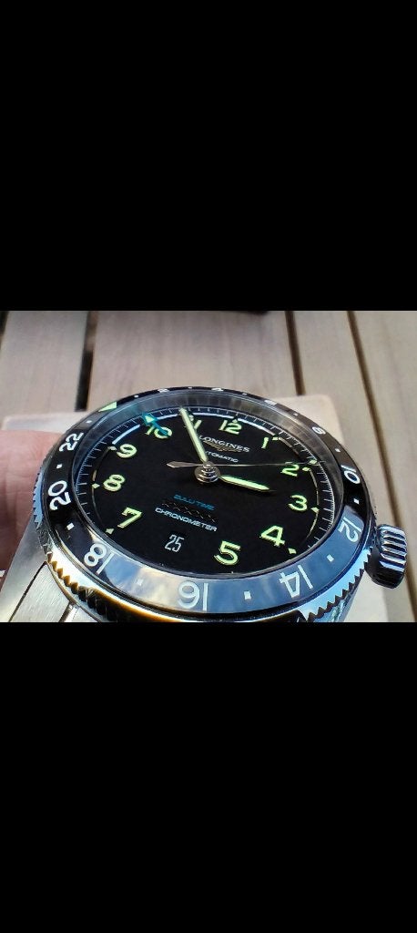 Longines Spirit Zulu Time 42mm GMT Noir - FULL SET COMPLET, Montre-bracelet, Autres marques, Enlèvement ou Envoi, Acier