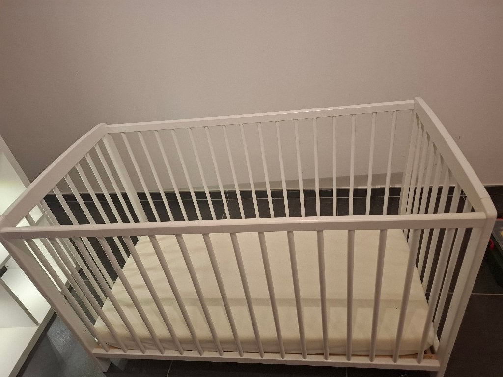 Babybedje+matras, Matelas, 70 à 85 cm, Comme neuf, Enlèvement