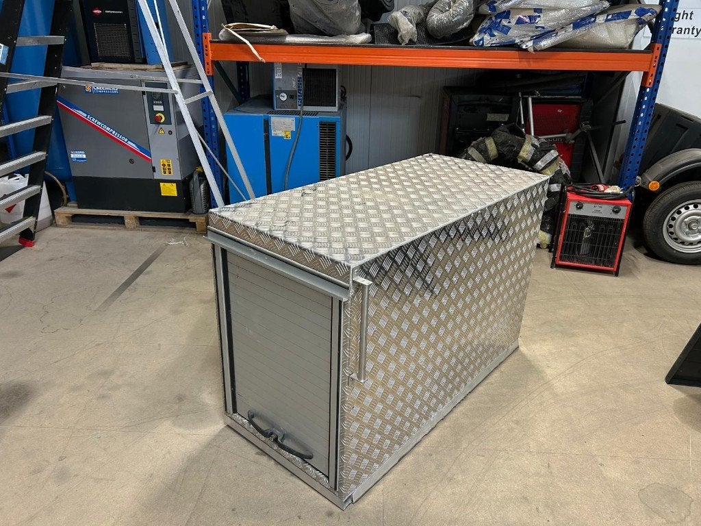 Aluminium opbergkist met lades en rolluik, Ophalen, Gebruikt