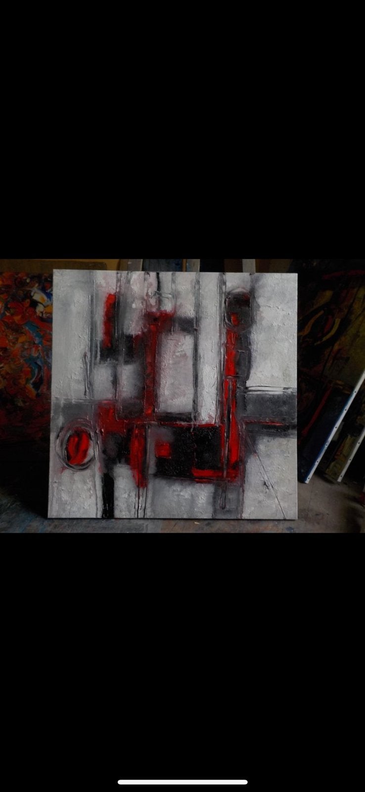 Bruno Cantais – L’Alerte – Huile originale 80x80 cm – Signée, Enlèvement