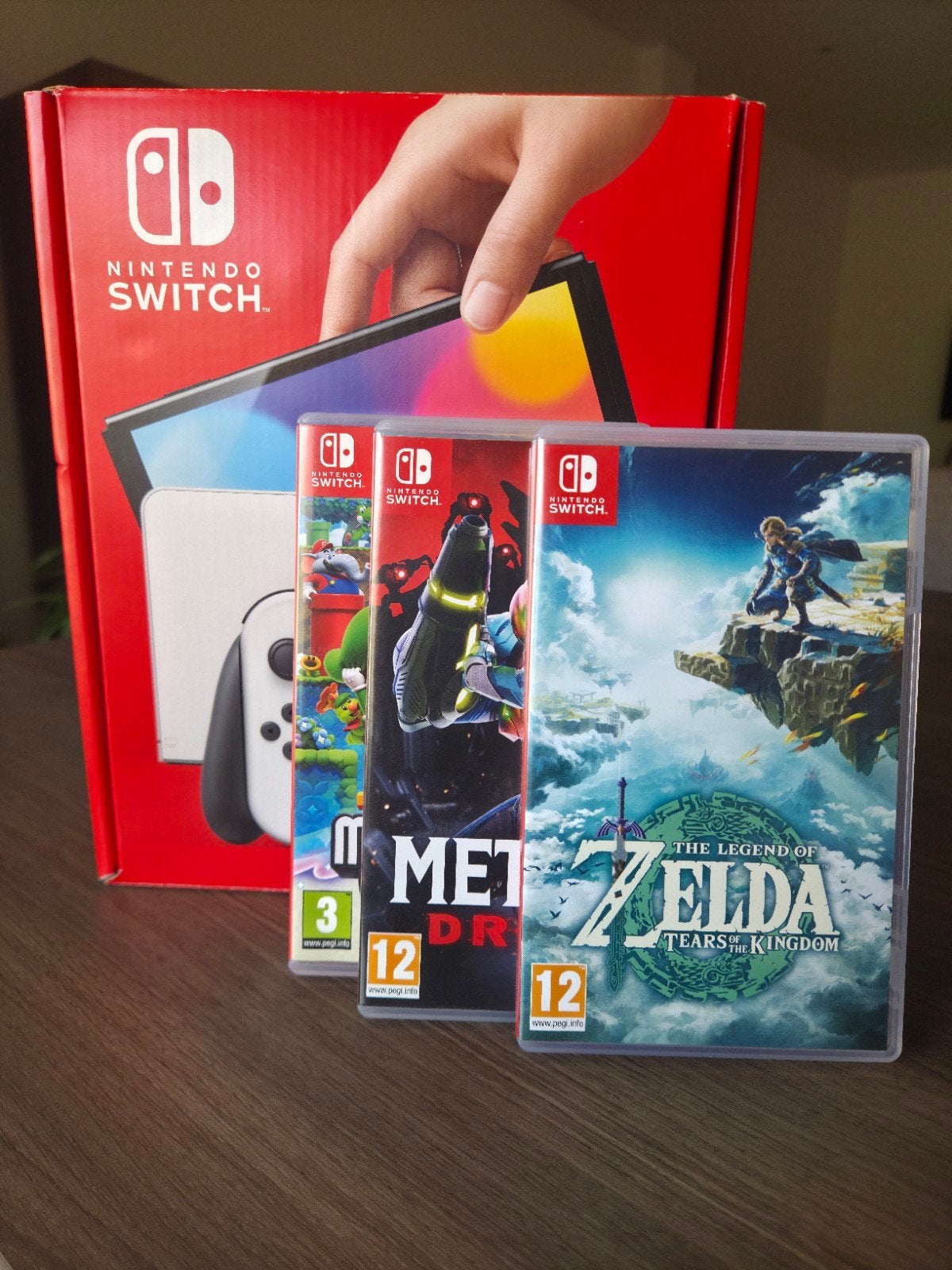 Nintendo Switch OLED +  5 top games, Games en Spelcomputers, Ophalen, Met 2 controllers, Switch OLED, Met games