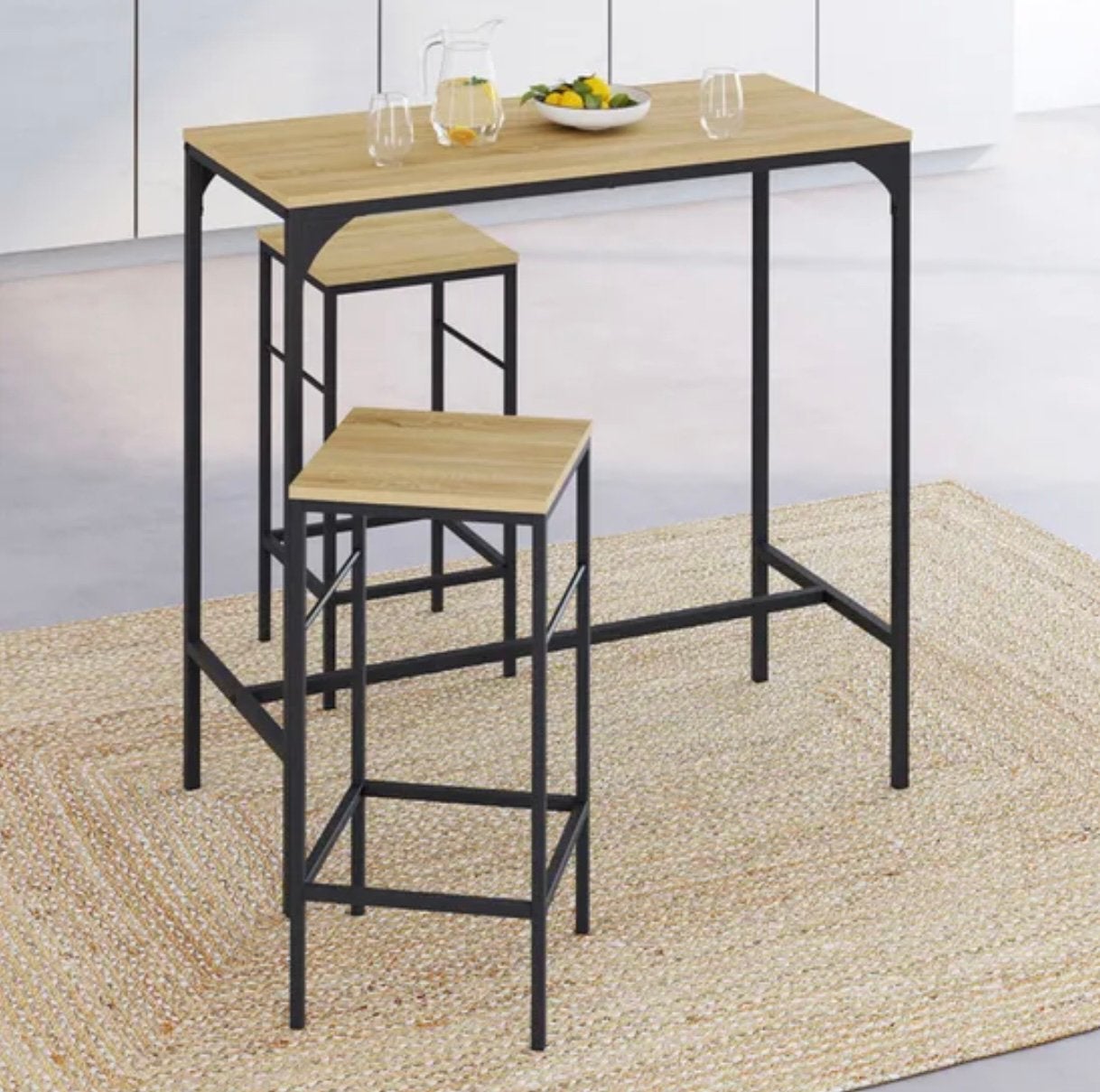 Table haute + 2 chaises ( tout neuf), Maison & Meubles, Enlèvement, Comme neuf