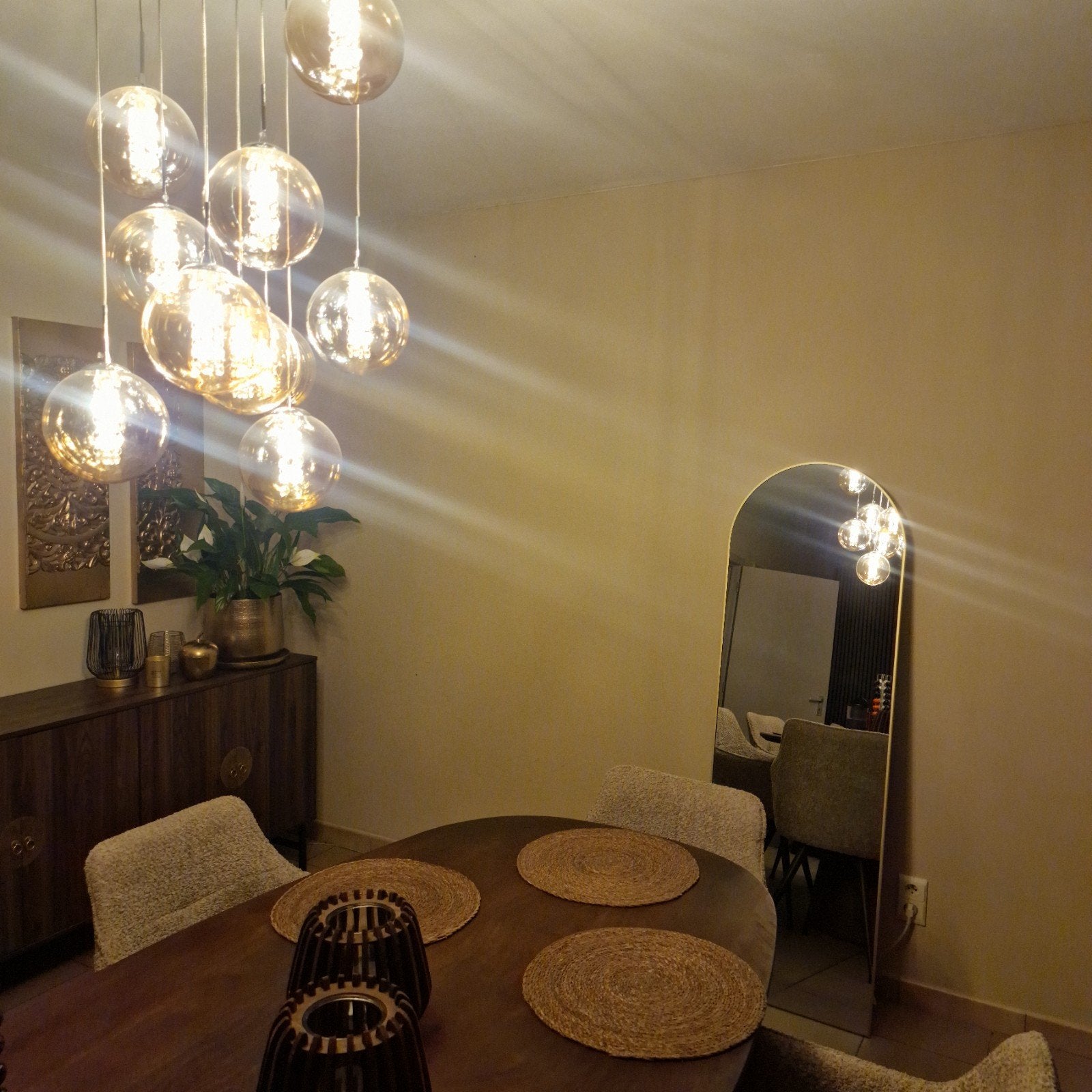 nieuwe grote gouden prachtige spiegel 57 op 1.60, Huis en Inrichting, Woonaccessoires | Spiegels, Ophalen