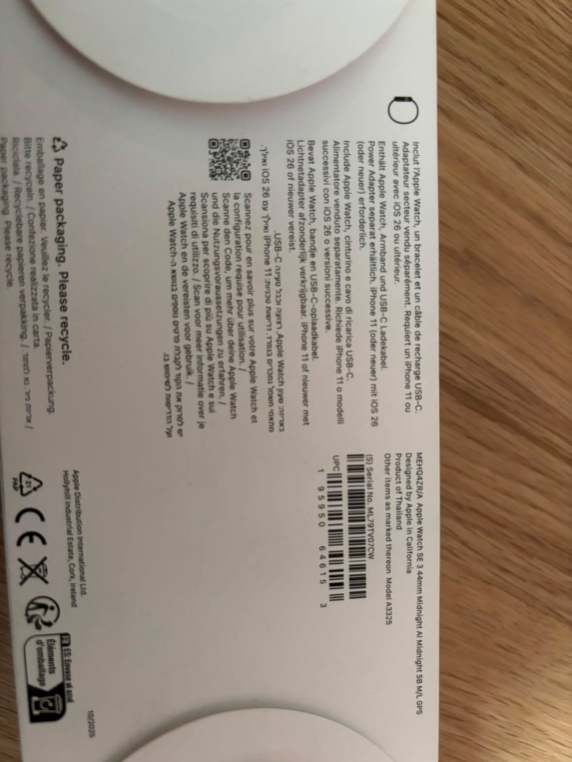 * Apple Watch SE 3 – 44 mm *, Enlèvement ou Envoi, Comme neuf