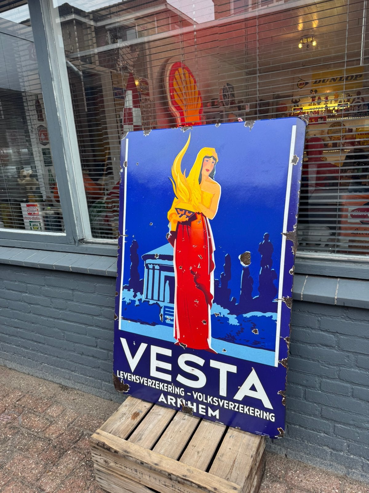 VESTA emaille reclamebord XL, Ophalen, Reclamebord, Gebruikt, .