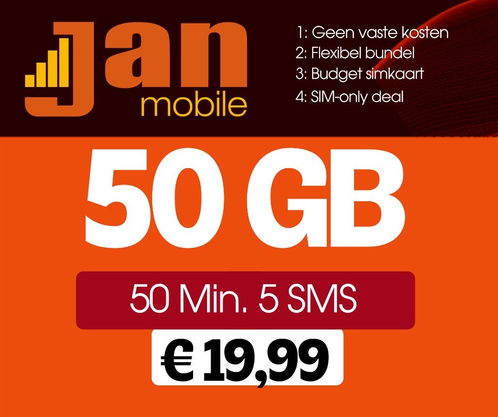 CarteSIM prépayée Jan Mobile, plus de données à moindre coût, Envoi, Neuf, Autres fournisseurs, Carte Sim