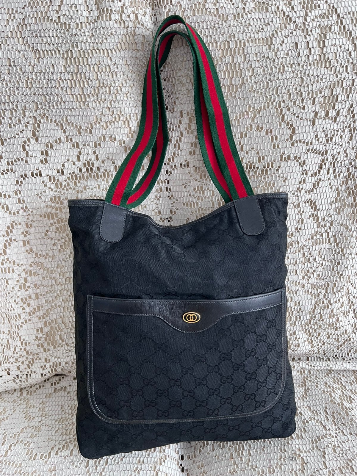 GUCCI vintage draagtas met monogram, Handtassen en Accessoires, Ophalen of Verzenden, Zo goed als nieuw