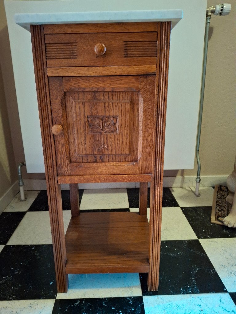 Kastje met marmeren blad, Huis en Inrichting, Kasten | Ladekasten, Ophalen, Minder dan 50 cm, Gebruikt, 1 of 2 laden