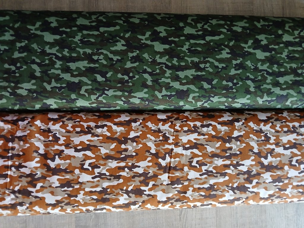PROMO : Poplin pakket stoffen camouflage print (6 meter), Hobby en Vrije tijd, Meerkleurig, 120 cm of meer, Ophalen of Verzenden