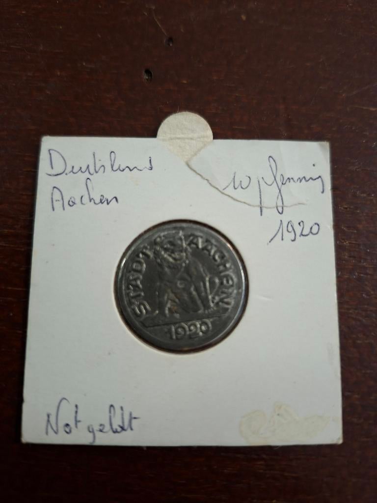 Noodgeld Aachen 10 phenning 1920, Ophalen