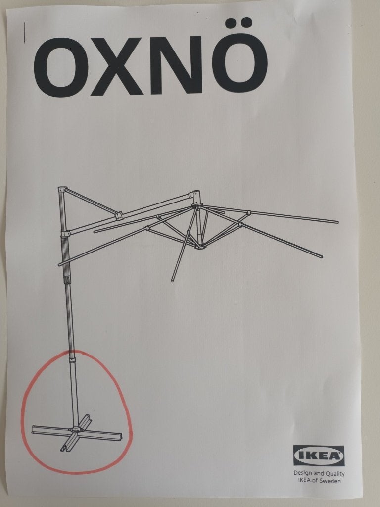 A vendre Pied de Parasol Ikéa OXNO, Enlèvement, Comme neuf