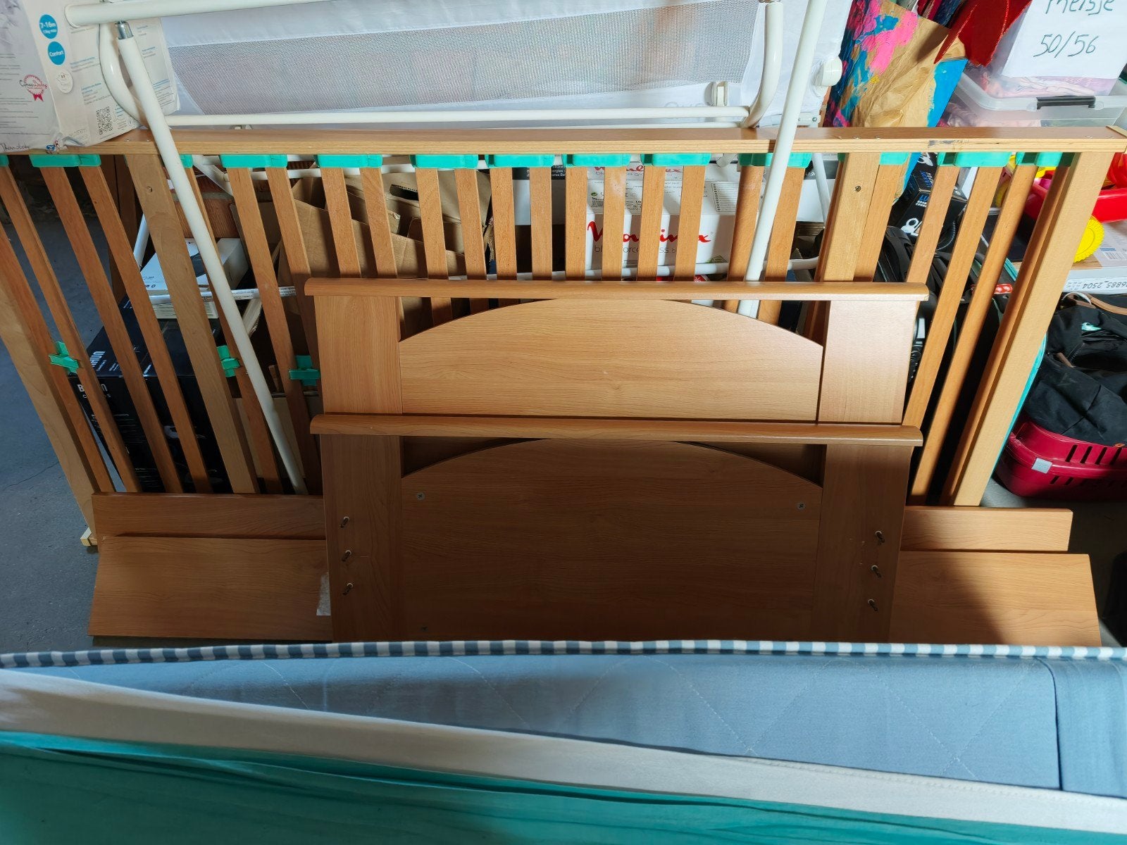 1 persoonsbed met lattenbodem en gratis matras gebruikt, Ophalen, Zo goed als nieuw, Rechthoekig