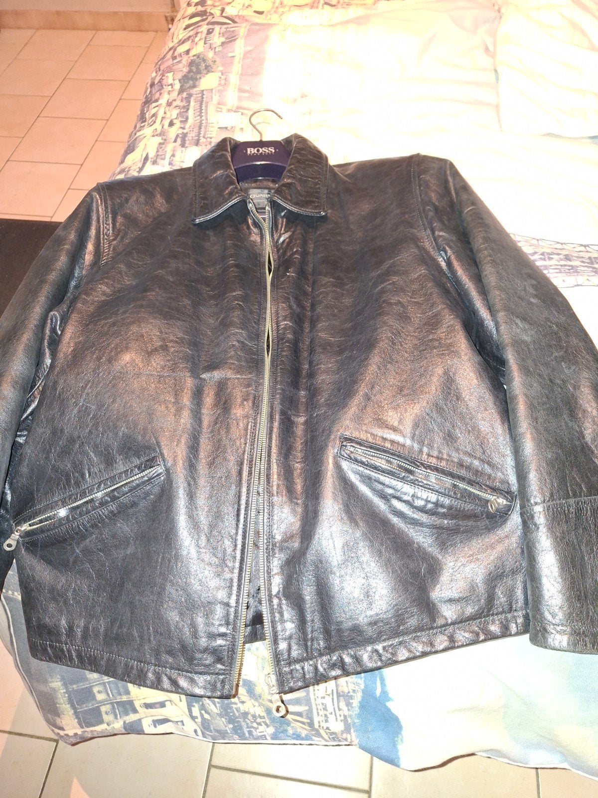 lederen jassen, Ophalen, Gedragen, Maat 52/54 (L)