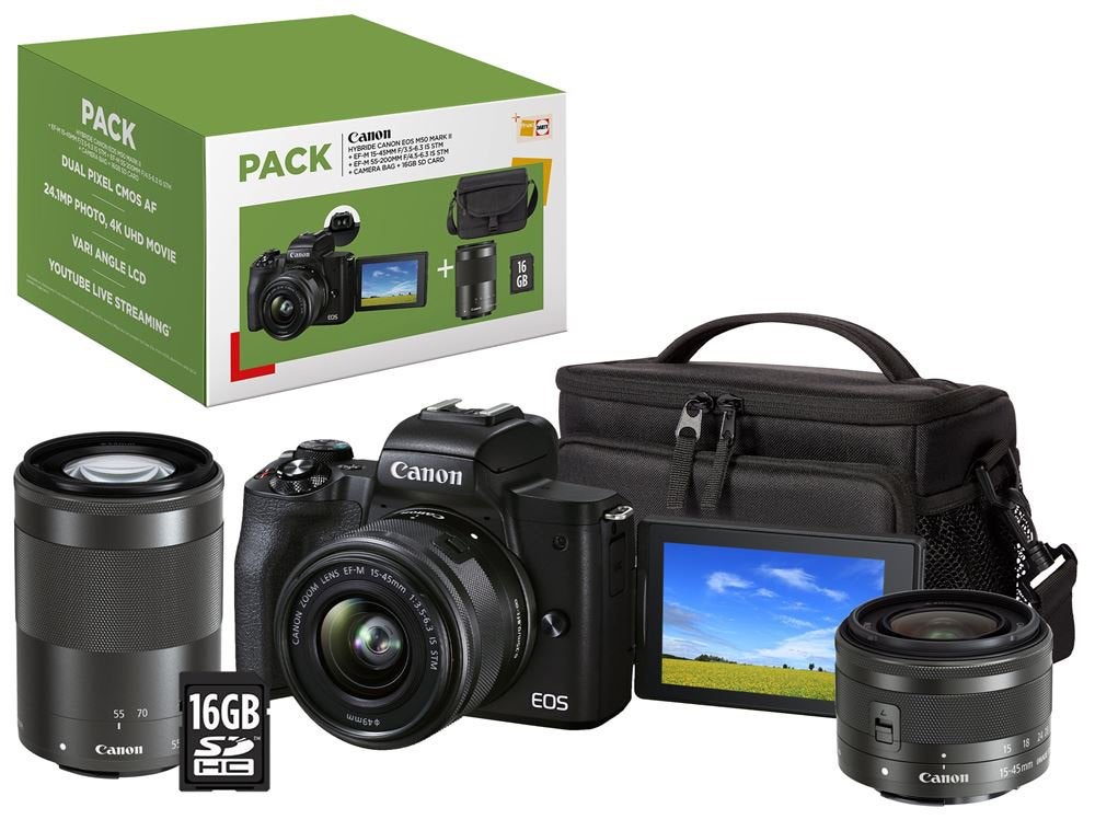 Pack Canon Hybride Camera EOS M50 Mark ll +, Ophalen, Zo goed als nieuw, Canon