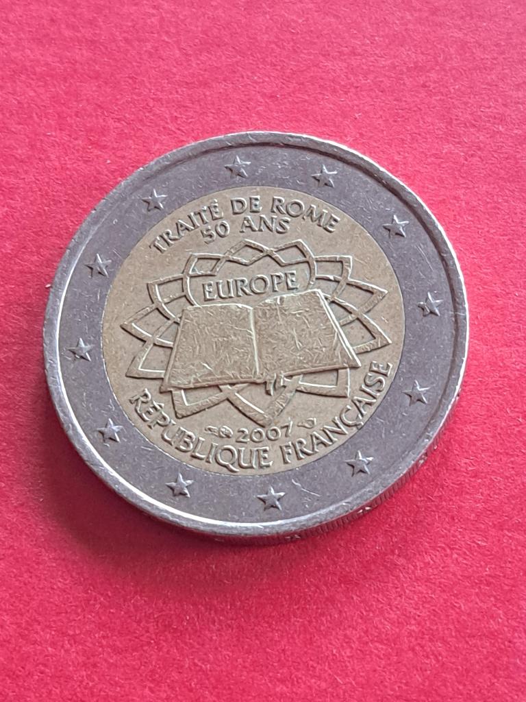 2007 Frankrijk 2 euro 50 jaar Verdrag van Rome, Postzegels en Munten, Munten | Europa | Euromunten, Verzenden, Frankrijk, 2 euro