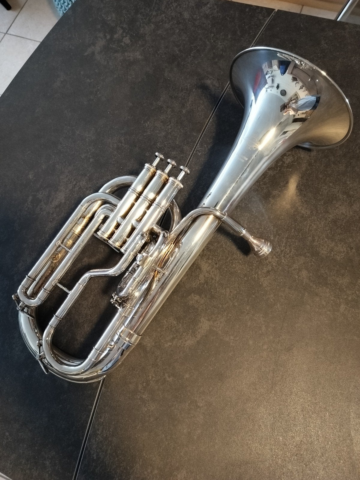 Althoorn Eb, Muziek en Instrumenten, Blaasinstrumenten | Tuba's, Ophalen, Zo goed als nieuw, Overige typen, Met koffer of draagtas