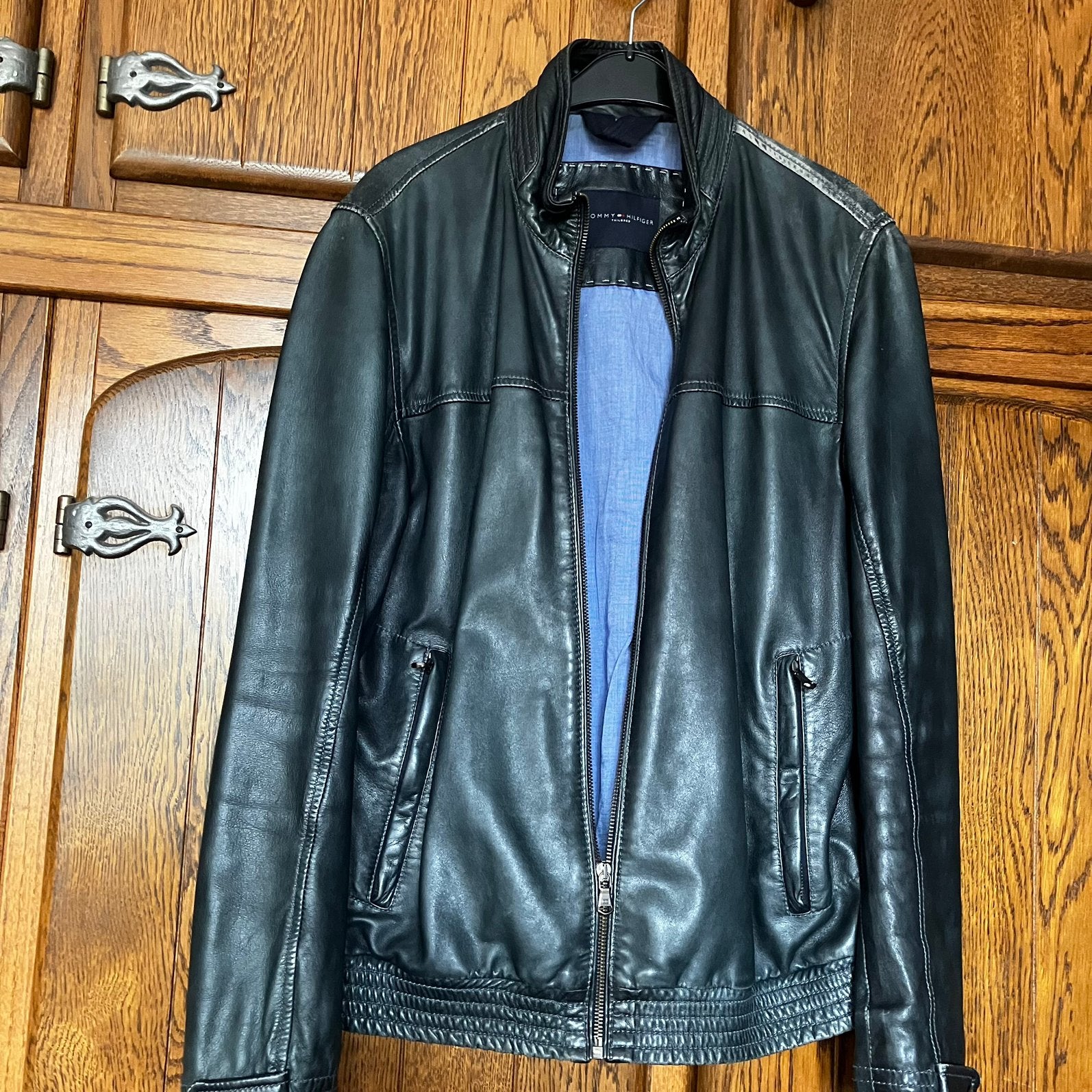 Tommy Hilfiger leren vest, Enlèvement, Porté, Taille 46 (S) ou plus petite, Noir