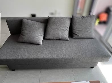 Canapé lit gris foncé, Gris, 190 cm ou moins, Une personne, Comme neuf