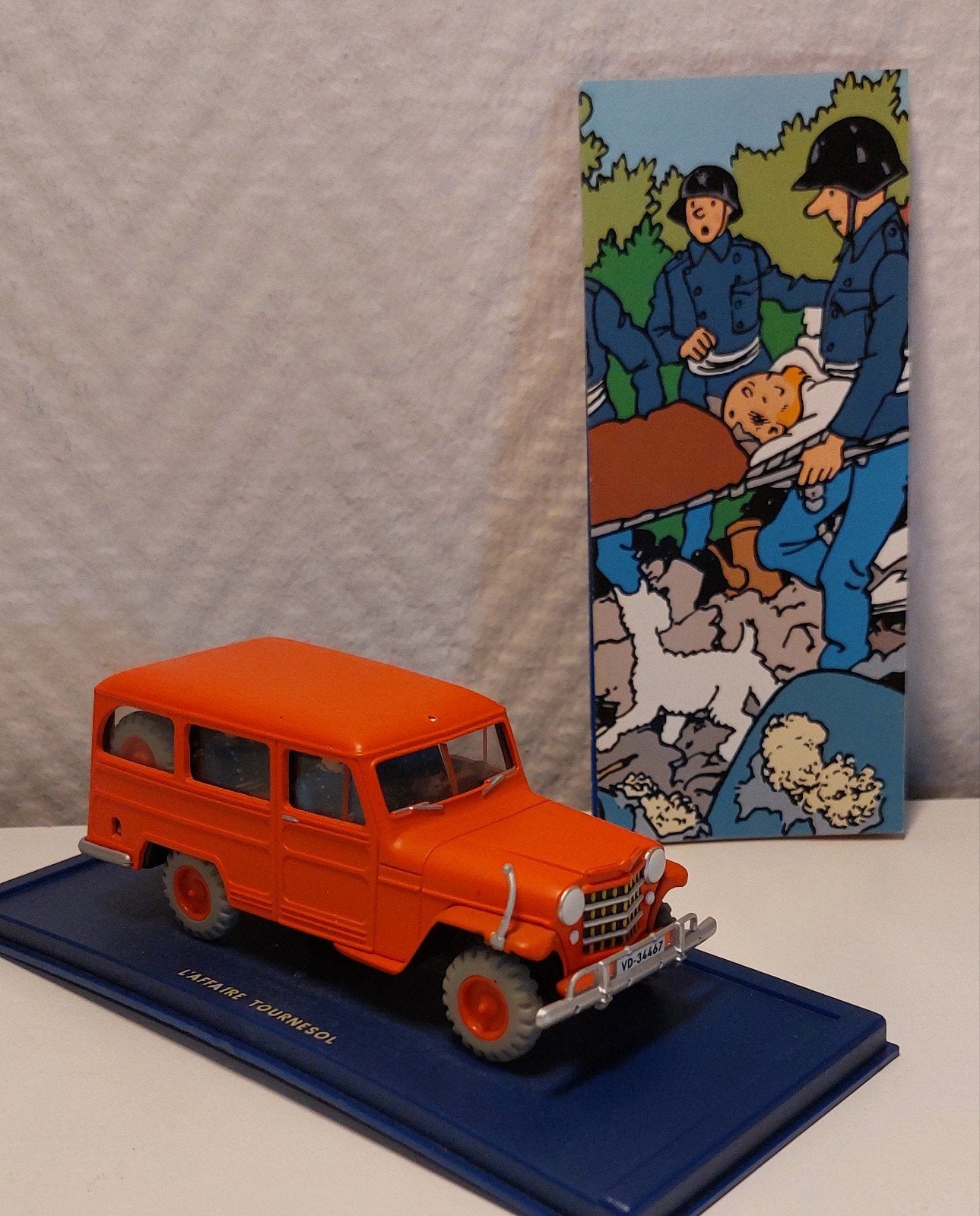 KUIFJE Atlas auto 1/43 'De jeep van de brandweer 1950', Ophalen of Verzenden, Kuifje, Gebruikt, Beeldje of Figuurtje