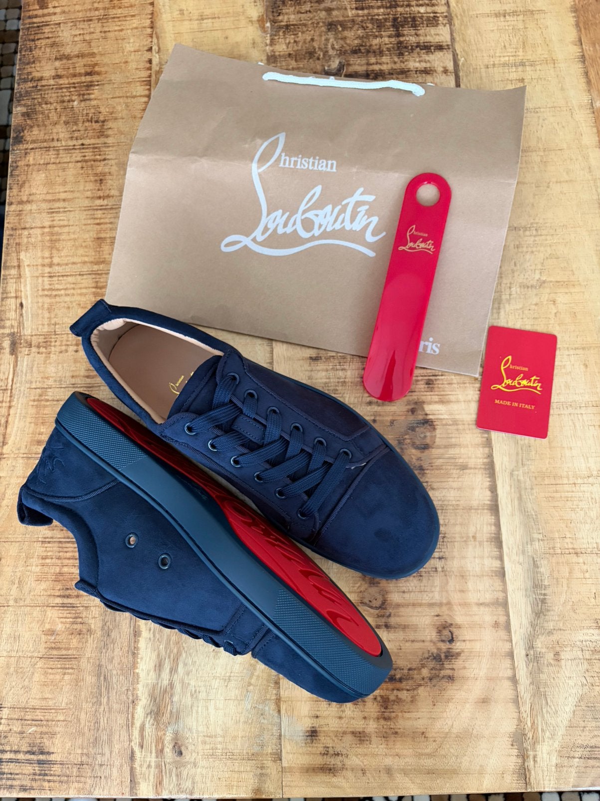 Cristian louboutin donkerblauw maat 43 nieuw, Kleding | Heren, Ophalen of Verzenden, Nieuw, Blauw