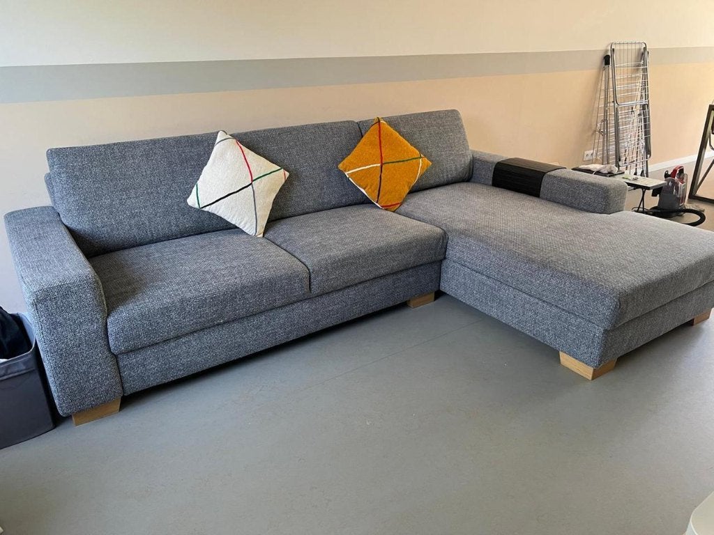 Canapé d'angle gris avec méridienne, Maison & Meubles, Canapés | Salons, Enlèvement, Utilisé, Banc d'angle