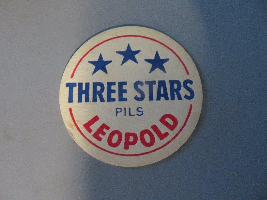 bierviltje Three Stars Pils Leopold Ostende Dover, Verzamelen, Ophalen of Verzenden, Zo goed als nieuw, Viltje(s), Overige merken