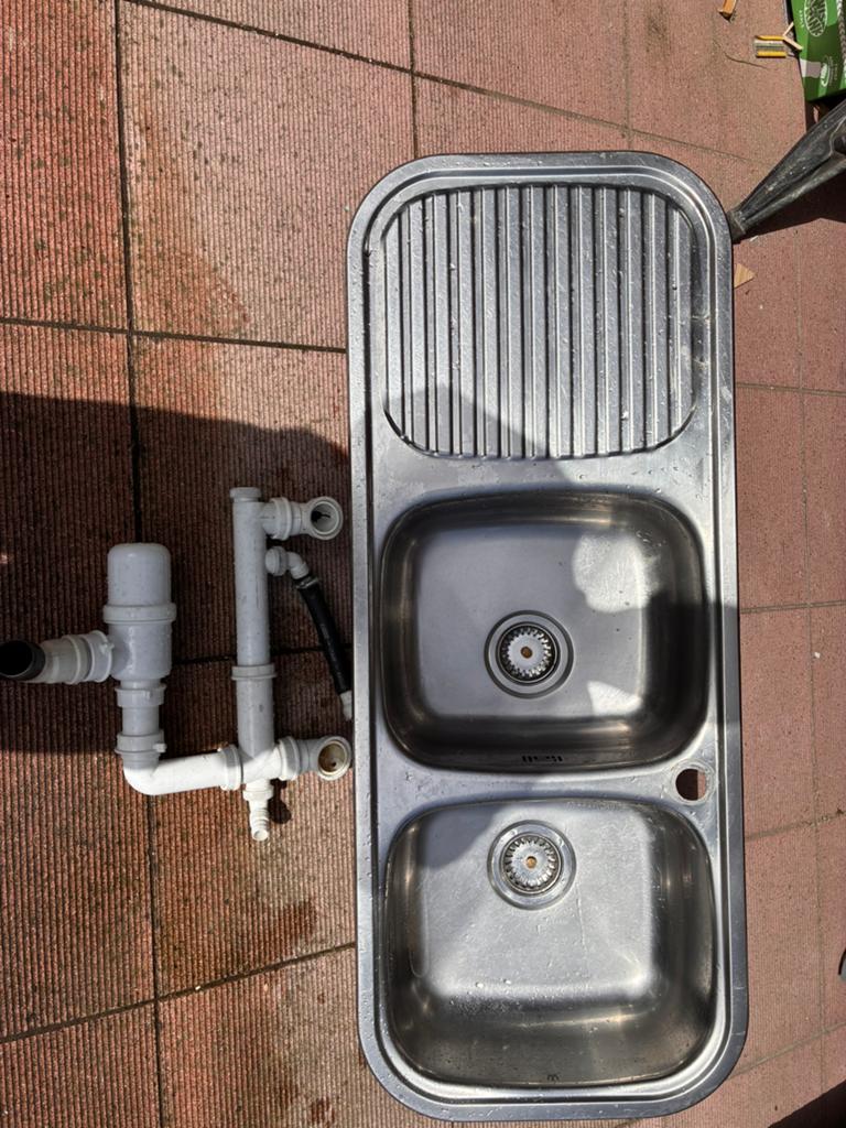 Afwasbak in inox te koop, Ophalen, Zo goed als nieuw