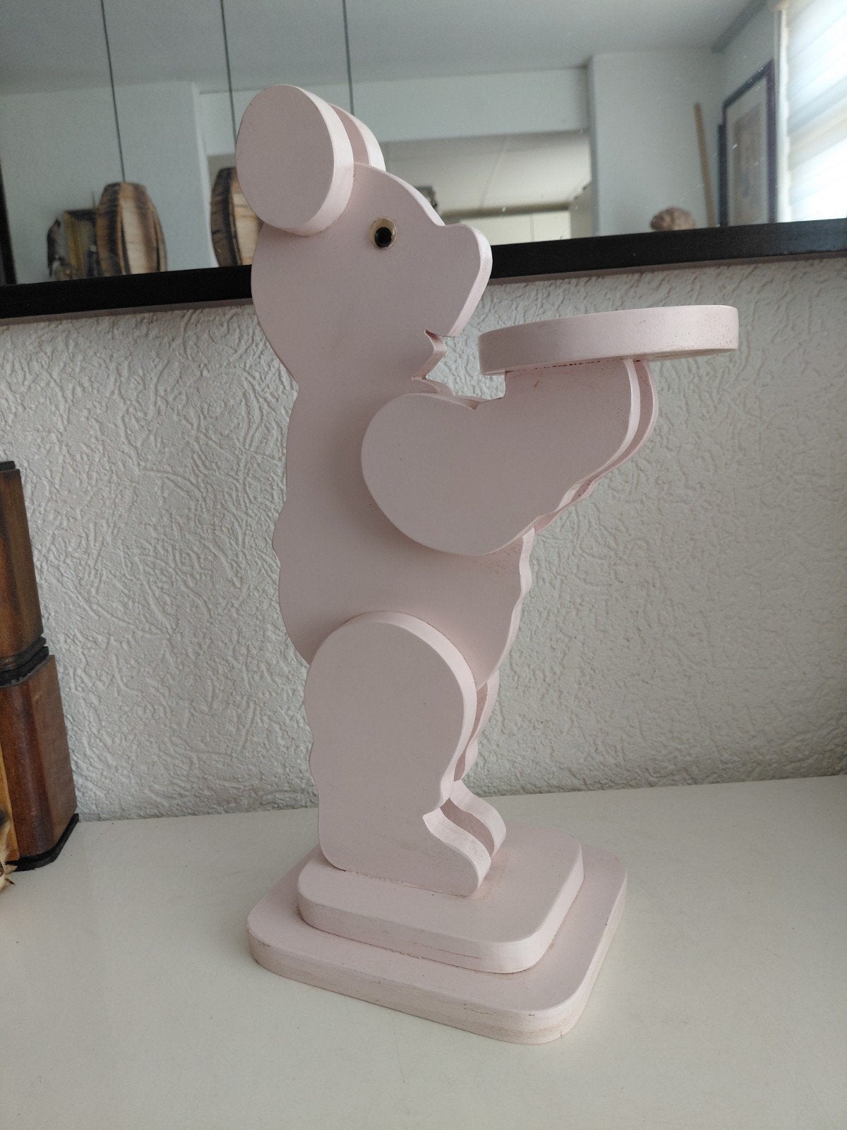 decoratieve houten beer met dienblad, Ophalen of Verzenden