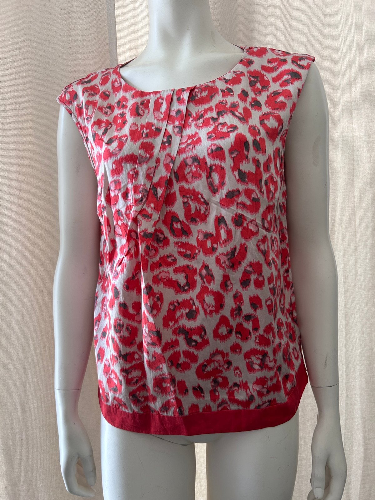 Luisa Cerano zijden katoenen blouse met patronen FR40, Kleding | Dames, Ophalen of Verzenden, Zo goed als nieuw, Maat 38/40 (M)