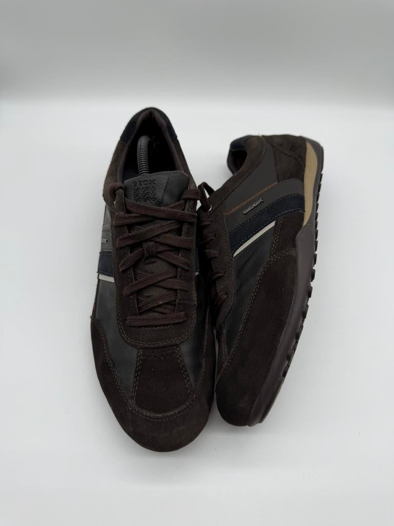 Geox U Wells Sneakers – Donkerbruin Leder/Suède – Maat 45, Kleding | Heren, Schoenen, Nieuw, GEOX, Ophalen of Verzenden, Veterschoenen