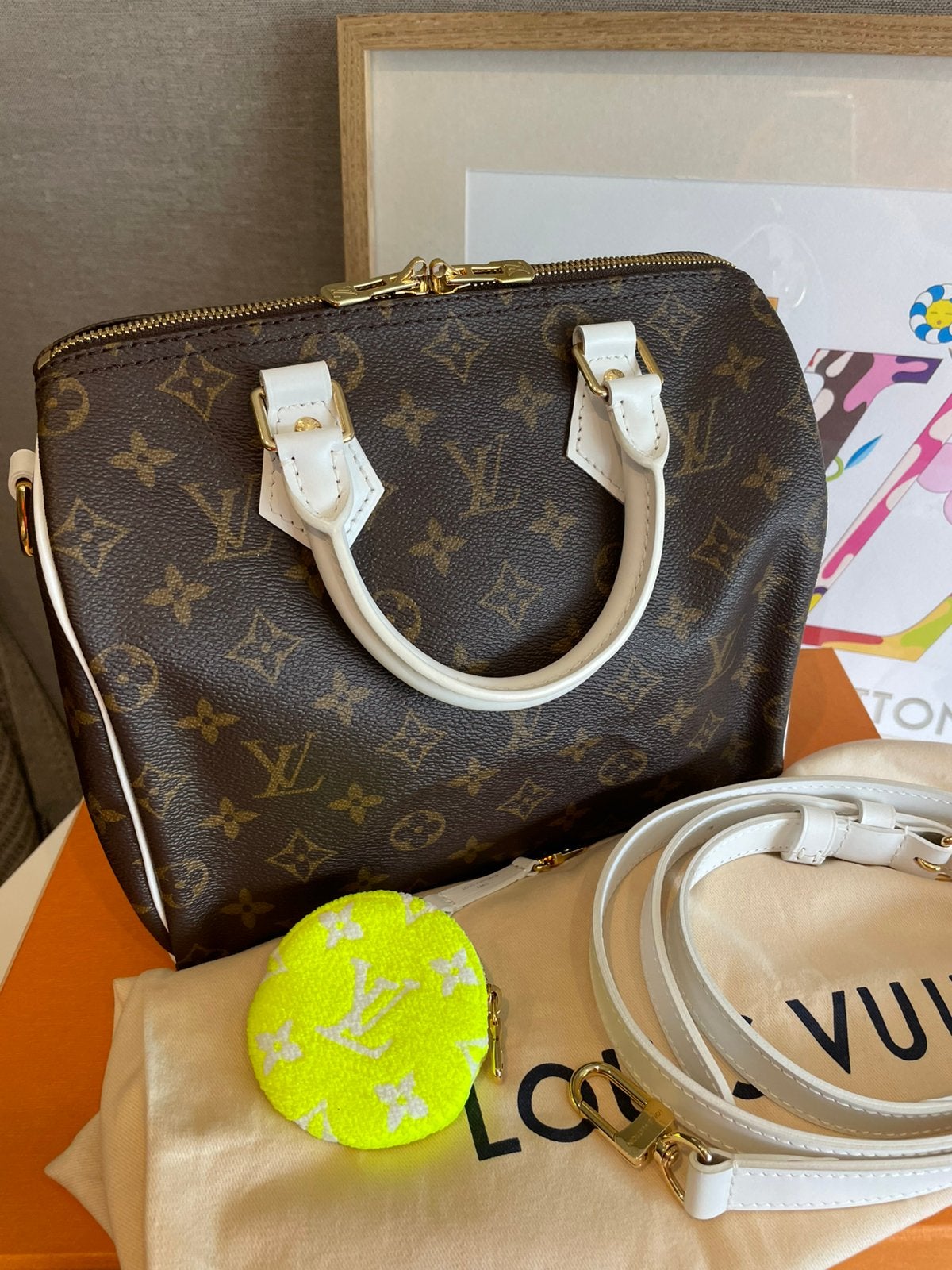 Louis Vuitton speedy 25 Wembley, Ophalen, Nieuw, Bruin, Handtas