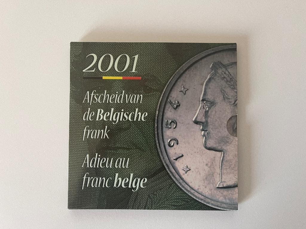 België jaarset 2001 "Afscheid van de Belgische frank" - 2001, Enlèvement, Autre, Série